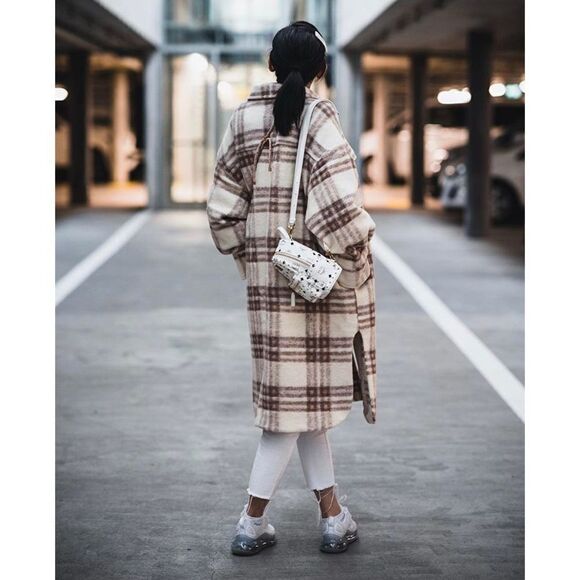 Shacket Jacket Coat Wool Blend NWT Check - Picture 12 of 15